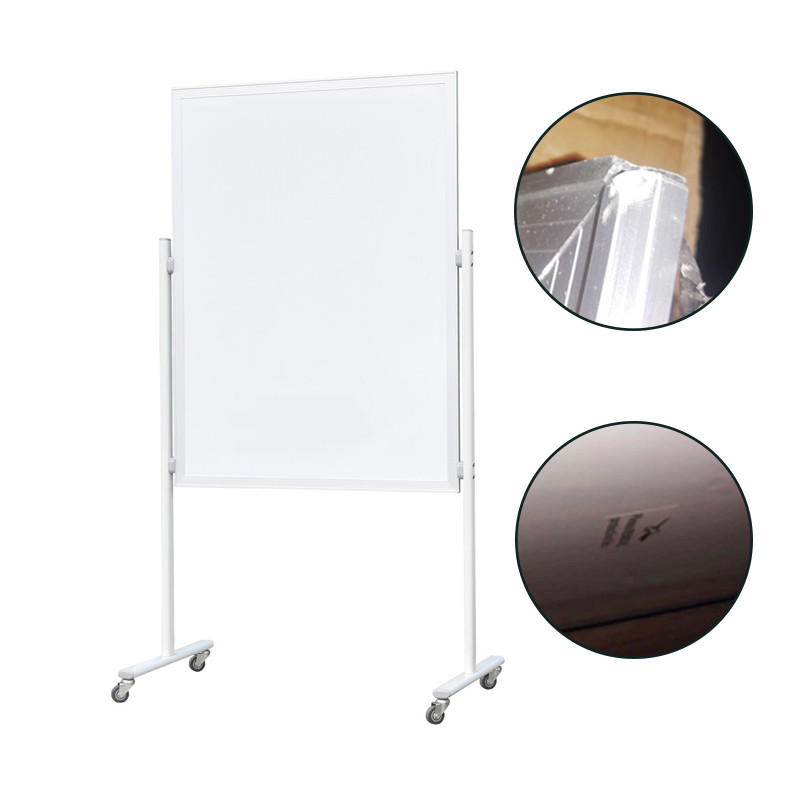 Tabla magnetica doua fete scriere, 90x120 cm, stand mobil cu blocare roti, rama aluminiu, RESIGILAT - imagine 13